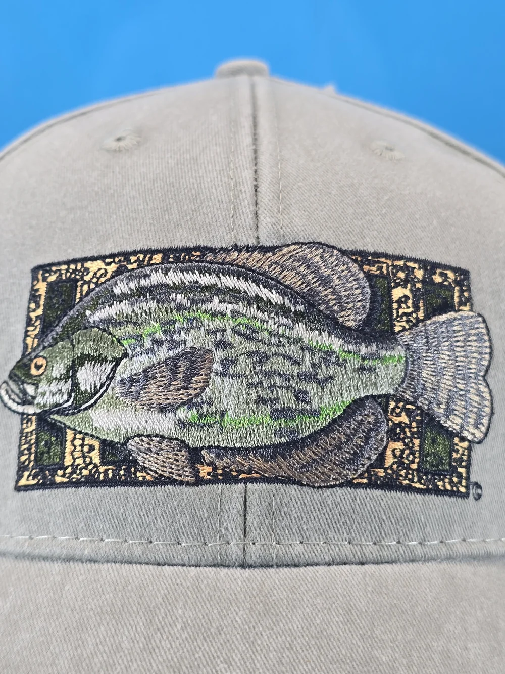 Flying Fisherman Crappie Embroidered Fishing Hat Khaki NWT